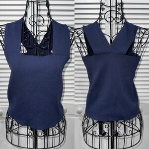 House of Harlow 1960 Wide Strap Compression Tank Top in Dark Blue Size Small